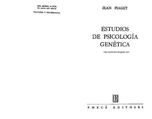 Estudios De Psicologia Genetica