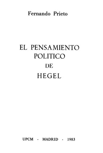 El Pensamiento Politico De Hegel