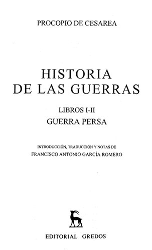 Historia De Las Guerras Libros I