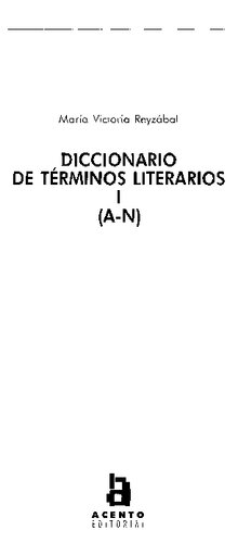 Diccionario De Terminos Literarios Tomo 1 (a