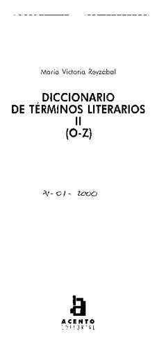 Diccionario De Terminos Literarios Tomo 2 (o