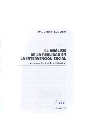 El Analisis De La Realidad En La Intervencion Social