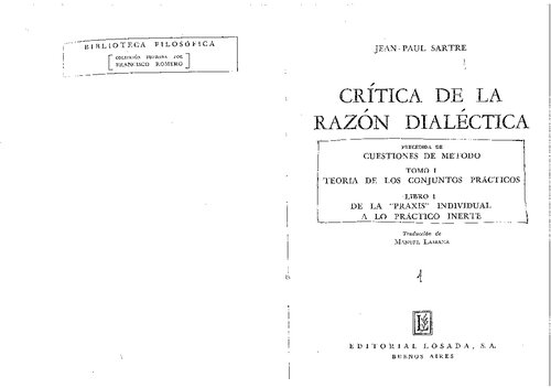 Critica De La Razon Dialectica Vol 1 (scan)