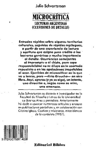 Microcritica Lecturas Argentinas (cuestiones De Detalle)