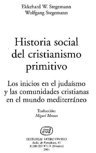 Historia Social Del Cristianismo Primitivo