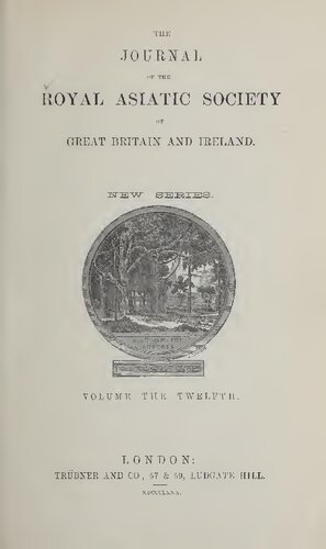 The Journal of the Royal Asiatic Society of Great Britain and Ireland; New Series