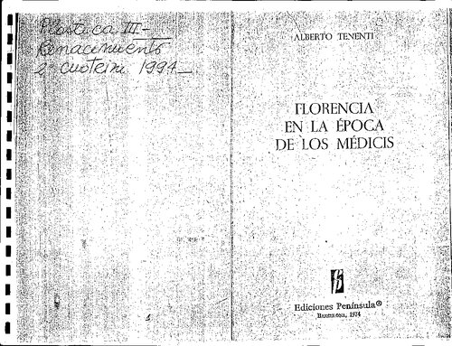 Florencia En La Epoca De Los Medicis