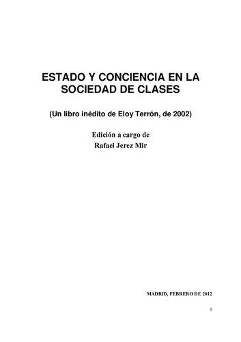 (2012) Estado y conciencia en la sociedad de clases