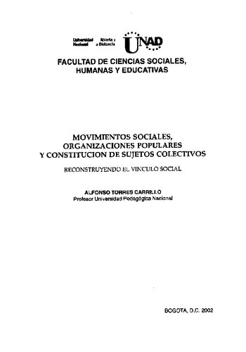 Movimientos Sociales Y Organizaciones Populares