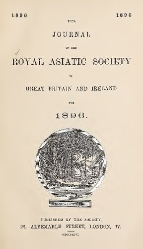 The Journal of the Royal Asiatic Society of Great Britain and Ireland for 1896