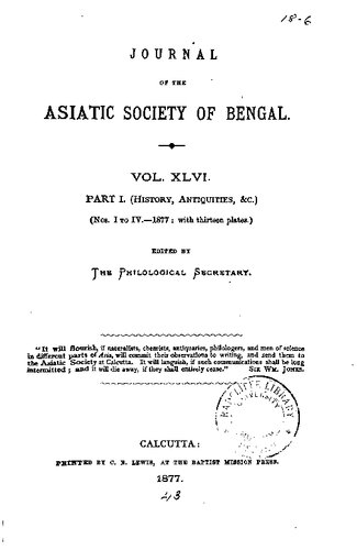 Journal of the Asiatic Society of Bengal