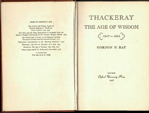 Thackeray: The Age of Wisdom 1847-1863