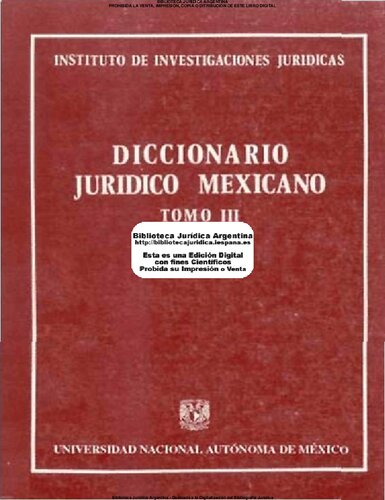 Diccionario Juridico Mexicano Tomo 3 D