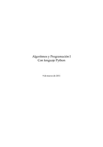 Algoritmos Y Programacion I Con Lenguaje Python