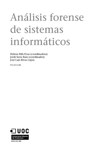 Analisis Forense De Sistemas Informaticos