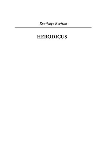 Herodicus the cratetean : A study in anti-platonic tradition