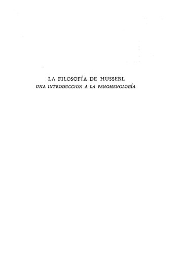 La Filosofia De Husserl