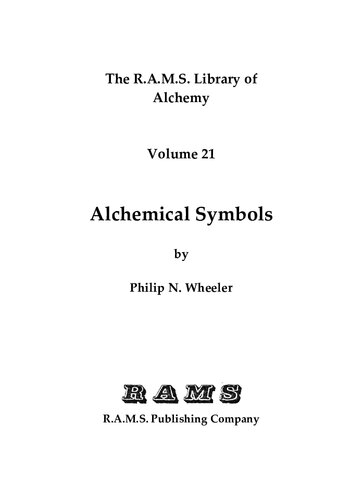 Alchemical Symbols (R.A.M.S. Library of Alchemy)