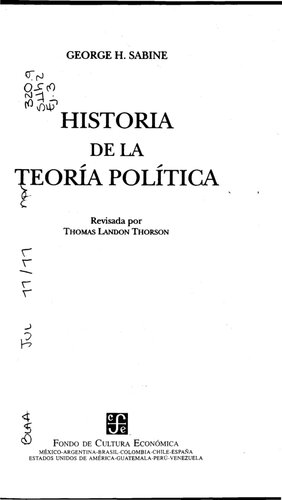 Historia de la teoría política