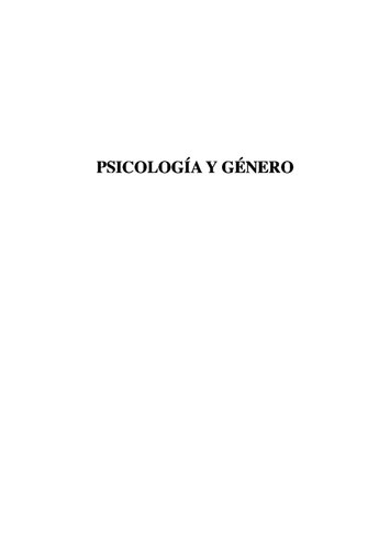 Psicologia Y Genero