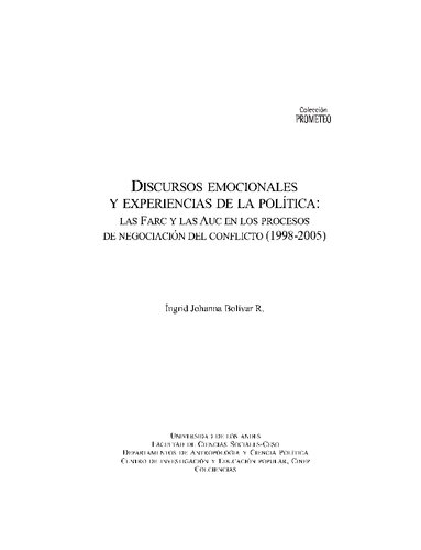 Discursos Emocionales Y Experiencias Con La Politica