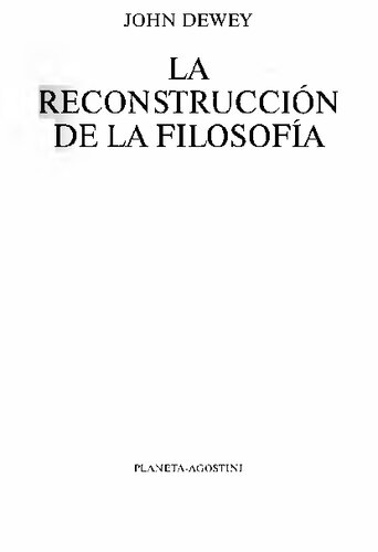 La Reconstruccion De La Filosofia