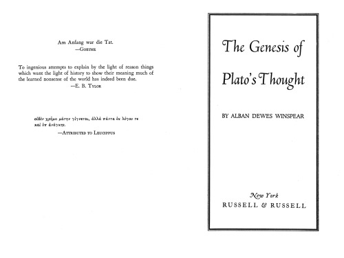 The genesis of Plato's thought