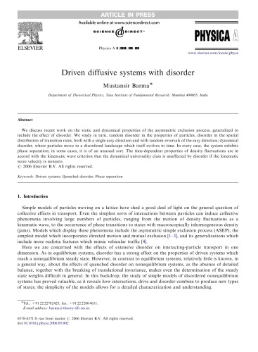 Driven diff usive systems with disorder