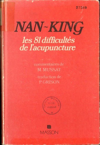 Nan-king: les 81 difficultés de l'acupuncture