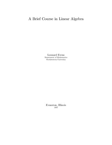 A Brief Course in Linear Algebra