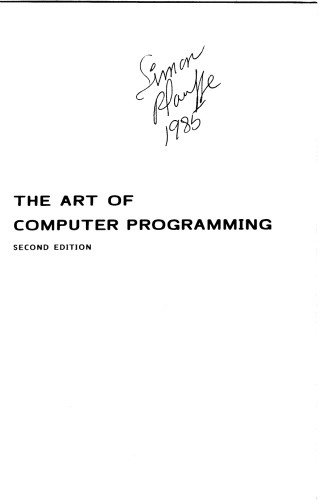 The Art of Computer Programming, Volume 2: Seminumerical Algorithms