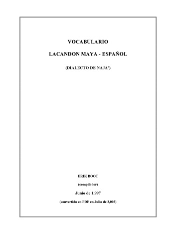 Vocabulario Lacandon Maya