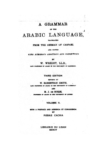 Grammar of the Arabic Language