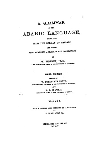 Grammar of the Arabic Language