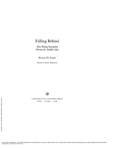 Falling Behind: How Rising Inequality Harms the Middle Class