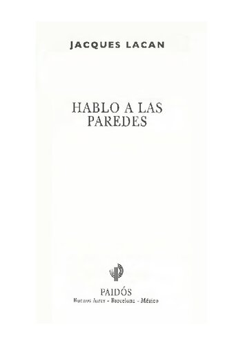 Hablo A Las Paredes