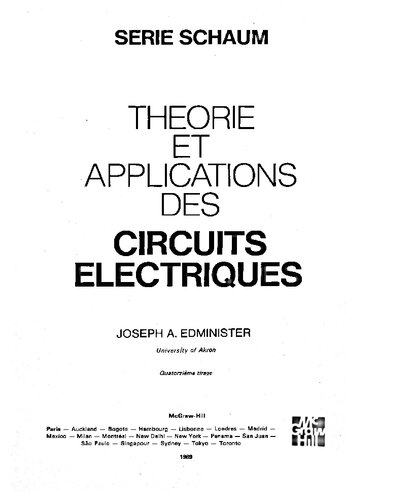 Théorie et applications des circuits électriques