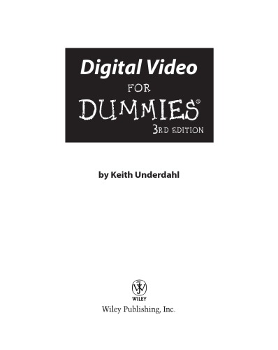 Digital Video For Dummies