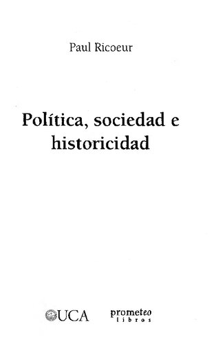 Politica Sociedad E Historicidad