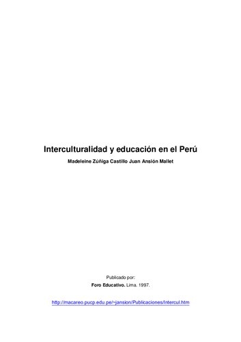 Interculturalidad y educación en el Perú