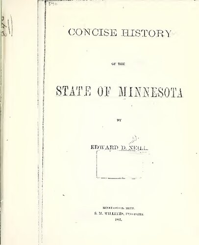 Concise History of the State of Minnesota