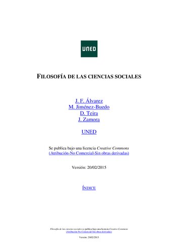 Filosofia De Las Ciencias Sociales