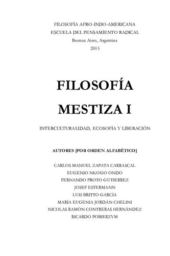 Filosofia Mestiza I