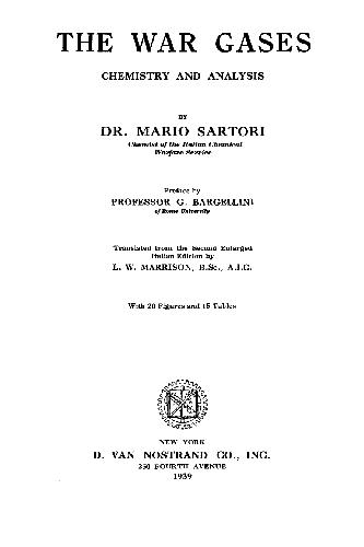 The war gases. Chemistry and analysis