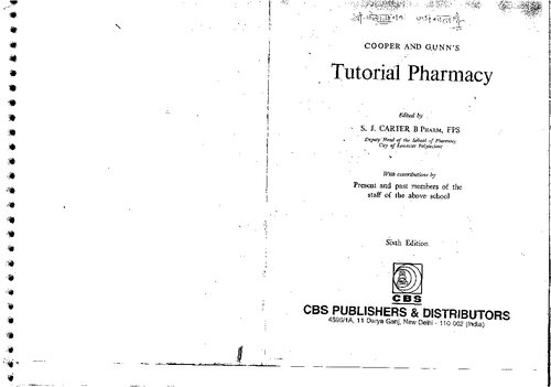 Cooper and Gunn's Tutorial Pharmacy