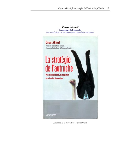 La stratégie de l'autruche. Post-mondialisation, management et rationalité économique