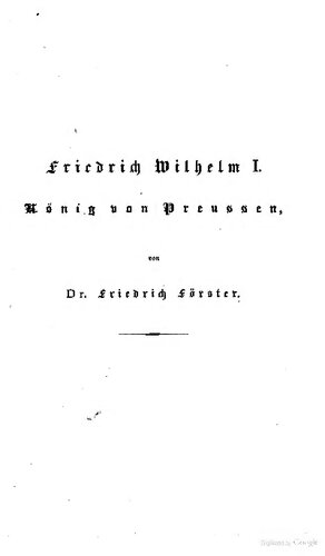 Friedrich Wilhelm I. König von Preussen