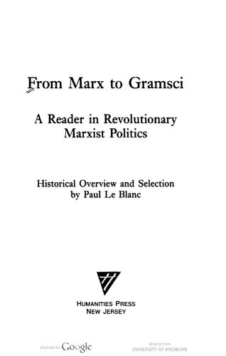 From Marx to Gramsci : a reader in revolutionary Marxist politics