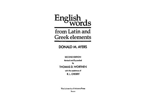 English Words from Latin and Greek Elements