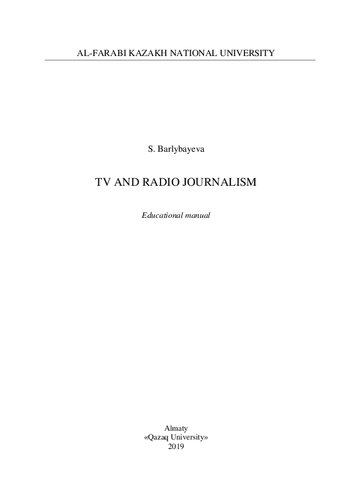 TV and radio journalism: educational manual